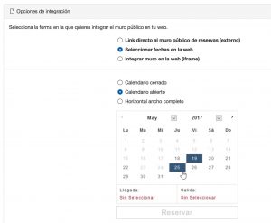 Calendario de reservas integrado en tu página web
